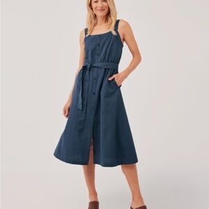 Pact The Canopy Picnic Midi Dress, Navy